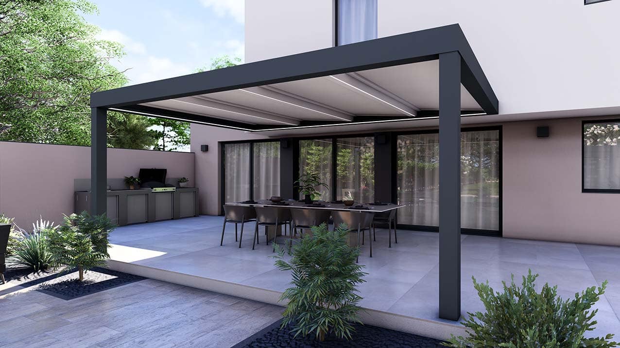 Pergola toiture plate Concept Alu