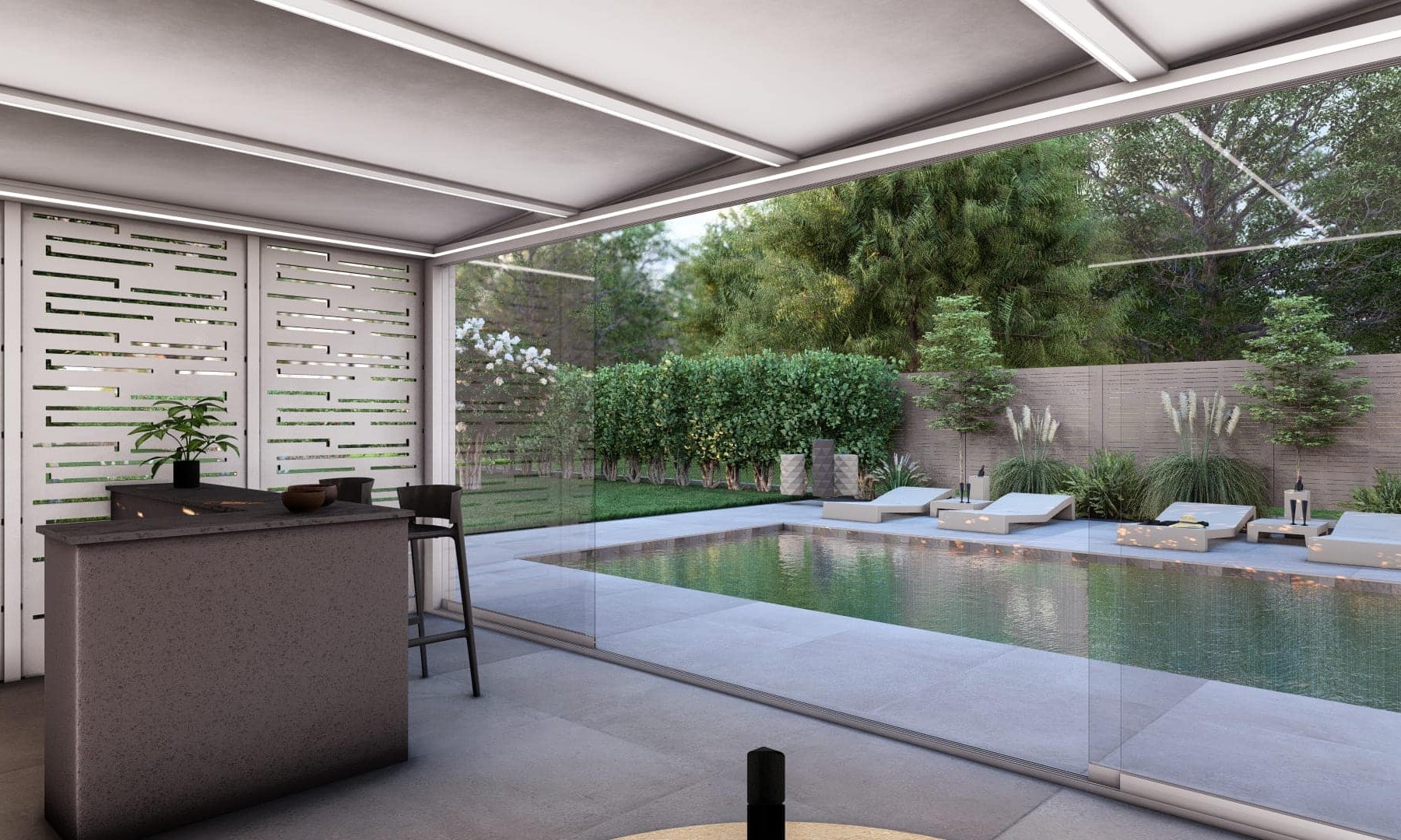 Pool House LA Pergola Concept Alu