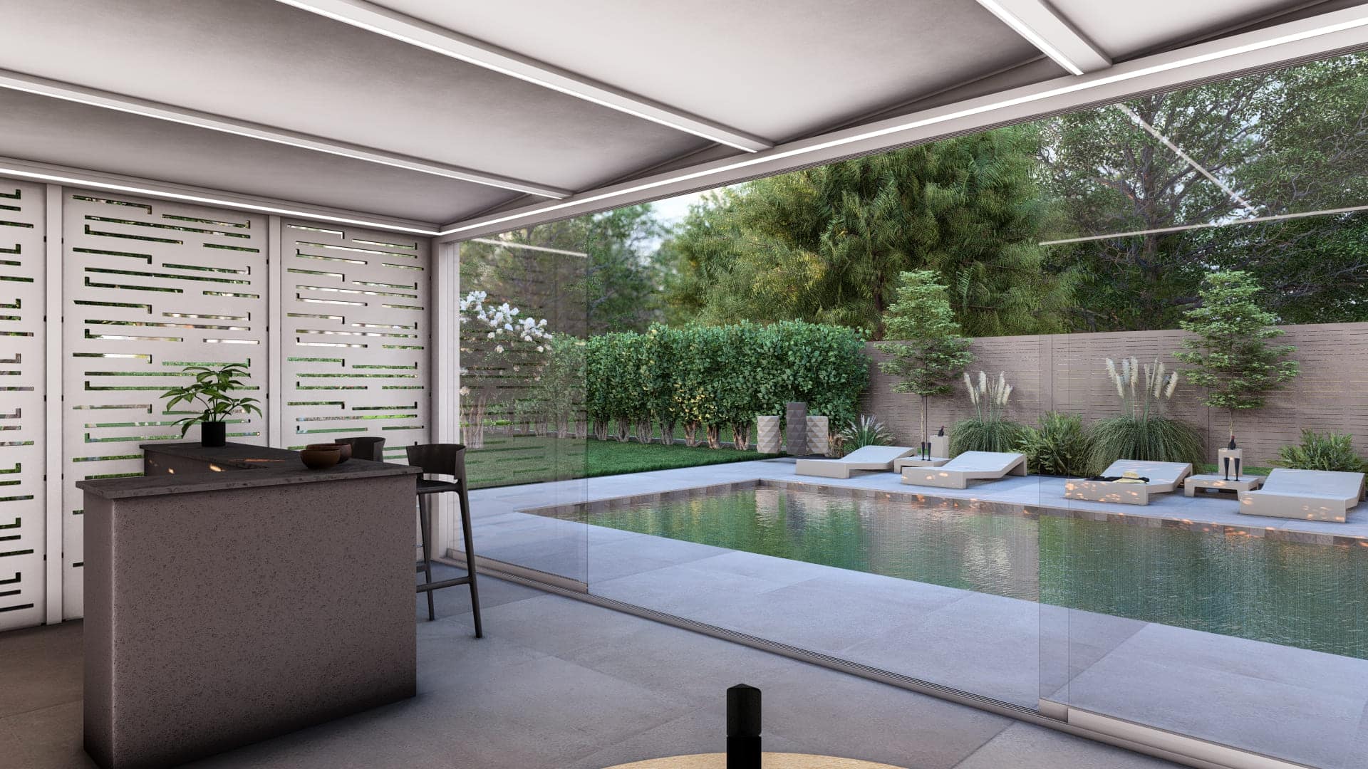 Pool House LA Pergola Concept Alu